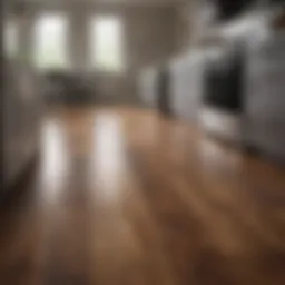 Elegant hardwood flooring in a modern kitchen setting
