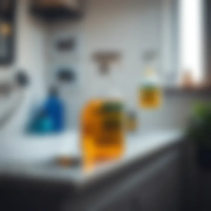 Chemical Solutions for Tackling Stubborn Mold Chemical cleaner on a bathroom surface