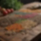 Various vegetable seeds on a wooden table