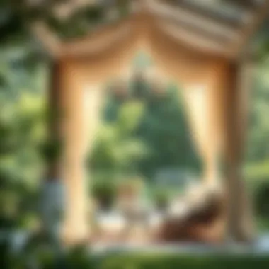 Luxurious outdoor canopy with soft drapes