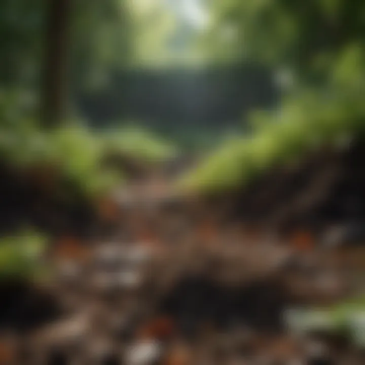 Environmental benefits of leaf mold compost illustrated through greenery
