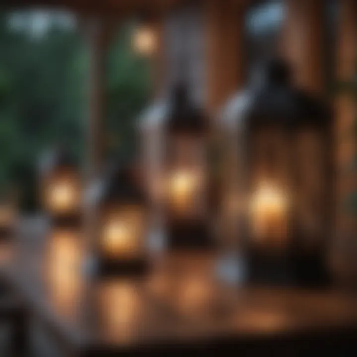 Charming lanterns placed on a table for an outdoor gathering