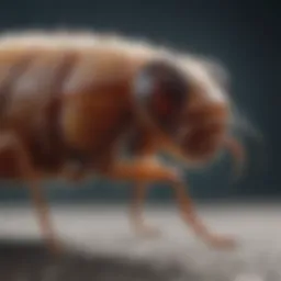 Close-up view of a flea on a pet's fur