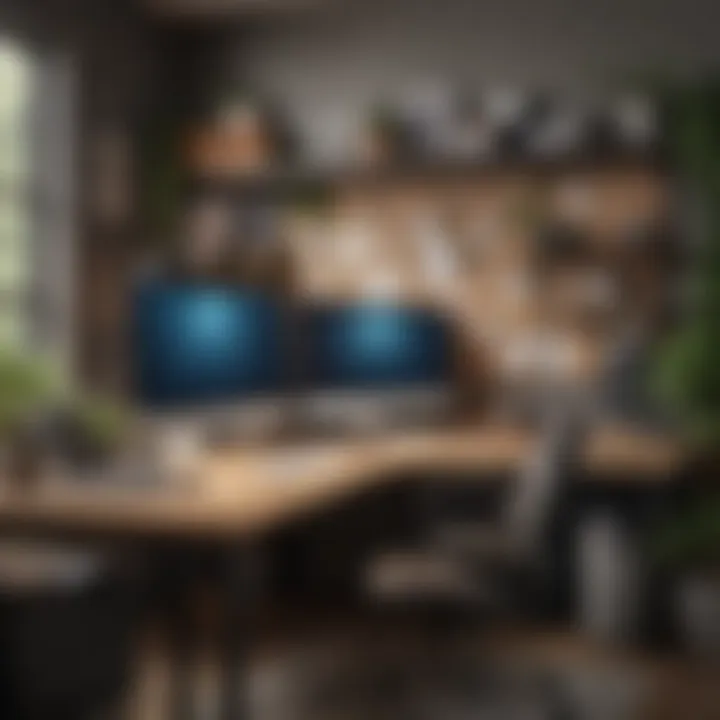 Clutter-free workspace showcasing monitor concealment