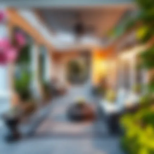 Elegant Front Porch Design A beautifully designed front porch with elegant furniture