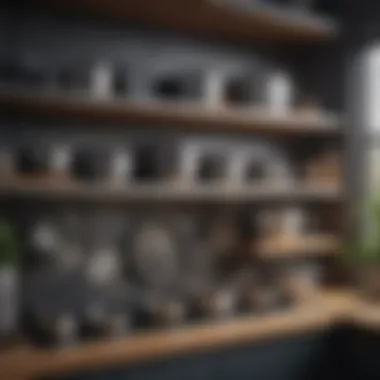 Aesthetic display of cookware on open shelves