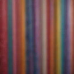 A vibrant selection of plastic shower curtains displaying various patterns