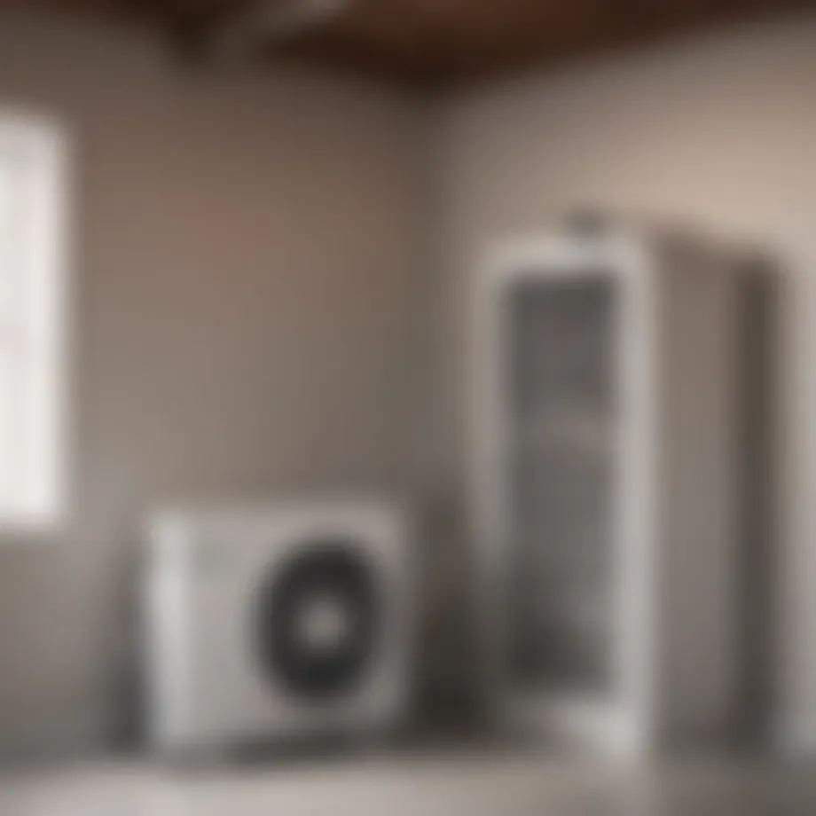 An overview of a modern air conditioning unit installed in a home.