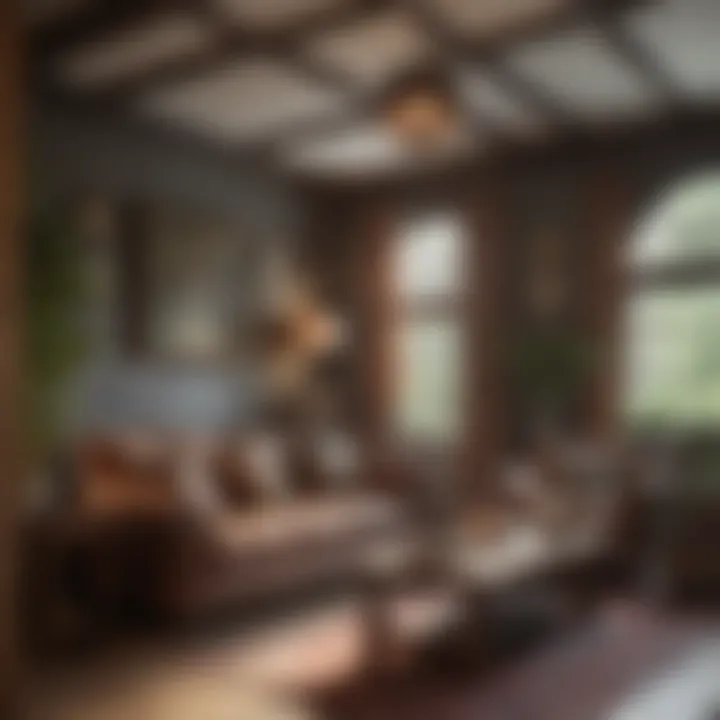 Eclectic furnishings and decor in a cottage living room