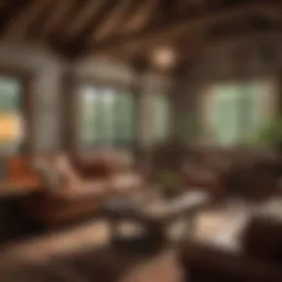 Warm and inviting cottage living room with rustic elements