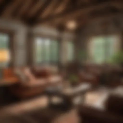 Warm and inviting cottage living room with rustic elements