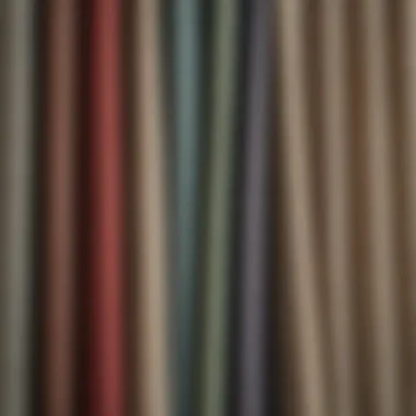 Variety of fabric swatches for country-style curtains