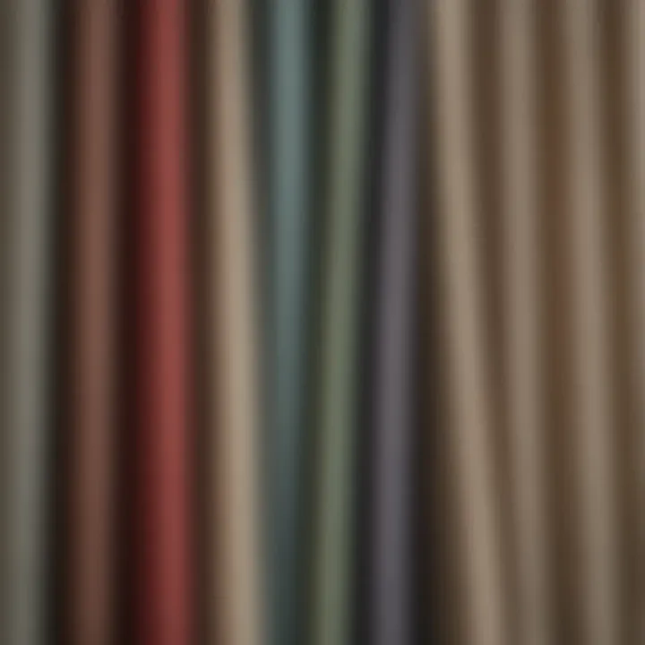 Variety of fabric swatches for country-style curtains