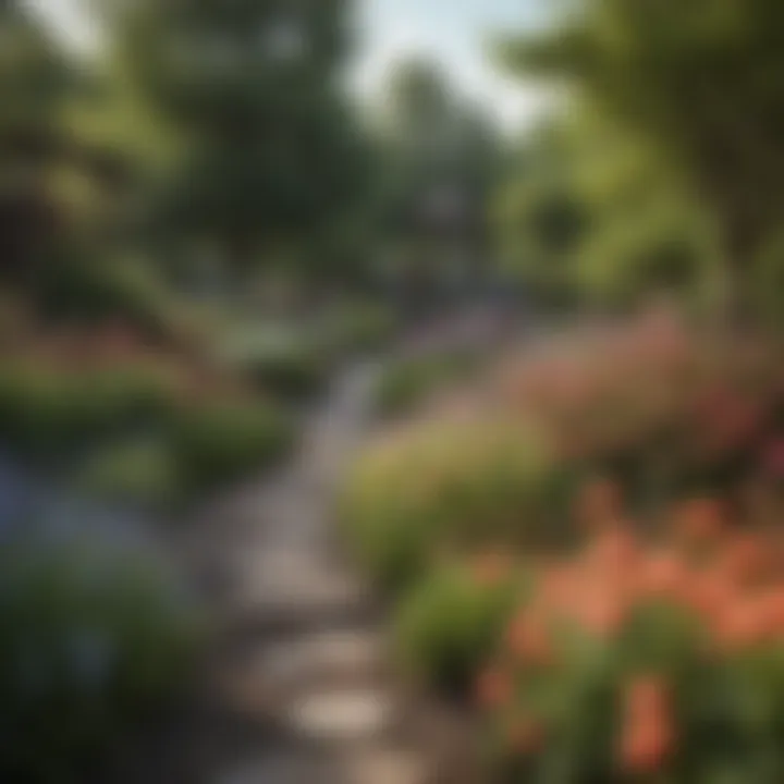 An overview of a well-maintained flower garden highlighting seasonal blooms throughout the year