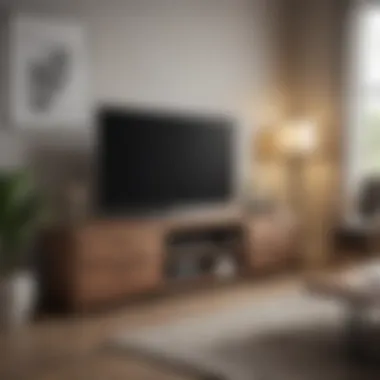 A blend of functional and aesthetic elements in TV stand decor
