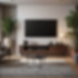 Stylish living room with a modern TV stand and elegant decor