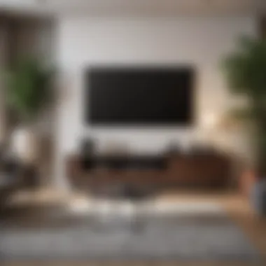 Stylish living room with a modern TV stand and elegant decor