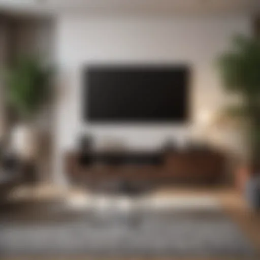 Stylish living room with a modern TV stand and elegant decor