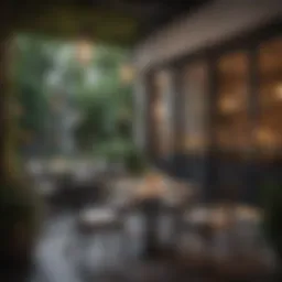 Elegant outdoor bistro setup with stylish furniture