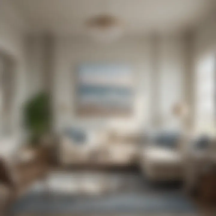 Coastal color palette with soft blues and sandy neutrals