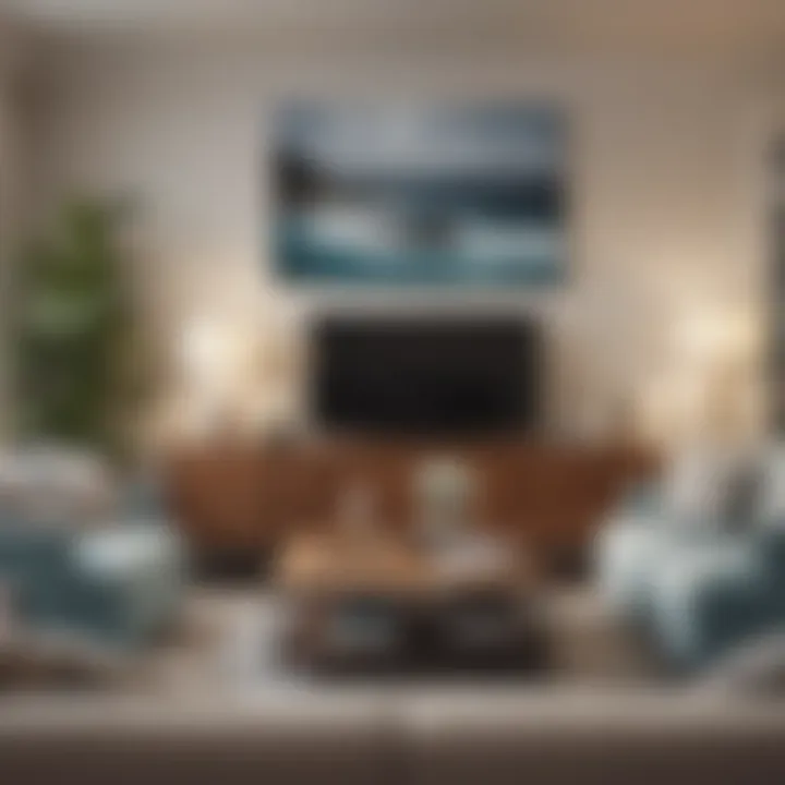 Elegant coastal furniture arrangement in a living room