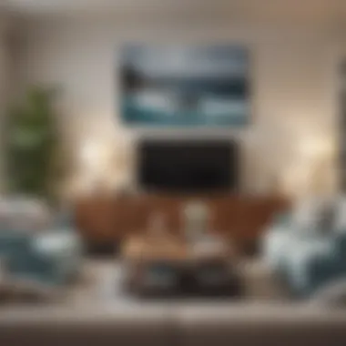 Coastal-Inspired Furniture Arrangement Elegant coastal furniture arrangement in a living room