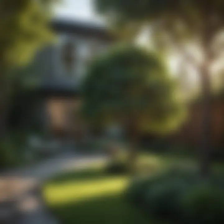Strategic tree placement in a backyard for optimal privacy