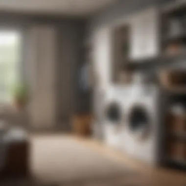 Elegant laundry room with organized storage solutions and stylish decor