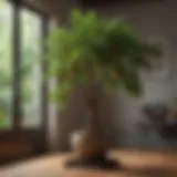 Vibrant indoor avocado tree showcasing lush leaves and potential fruit