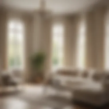 Stylish Living Room with Complementary Curtains Stylish living room featuring curtains that enhance cream walls