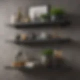 Elegant arrangement of decorative objects on a modern shelf