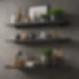 Elegant arrangement of decorative objects on a modern shelf