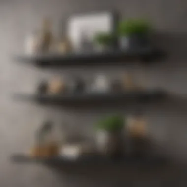 Elegant arrangement of decorative objects on a modern shelf