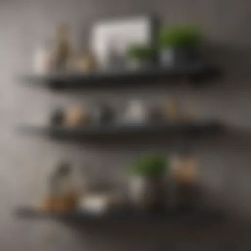 Elegant arrangement of decorative objects on a modern shelf