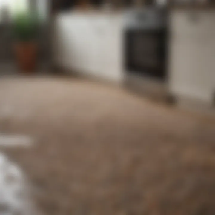 Close-up of luxurious kitchen rug textures