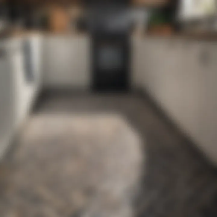 Stylish patterned kitchen rug in contemporary setting
