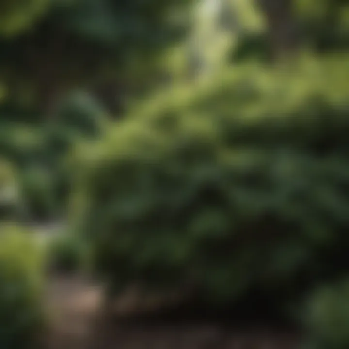A lush garden featuring various deep shade shrubs
