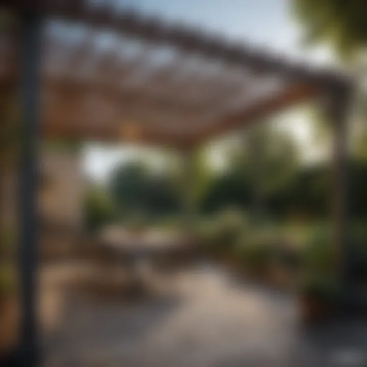 A beautifully integrated pergola attached to a house
