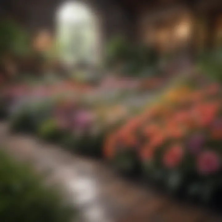 A detailed layout plan illustrating various flower types and their placements