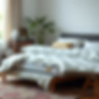 Compatibility with Bedding Accessories Bedding accessories arranged with a mattress