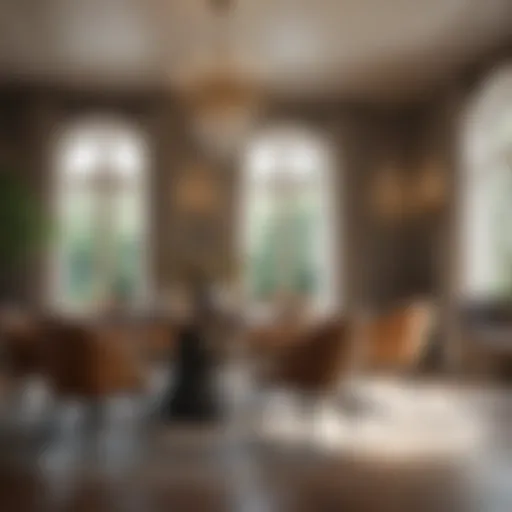 Elegant dining room setup with modern furnishings