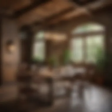 Rustic Dining Charm Charming rustic dining space featuring wood elements