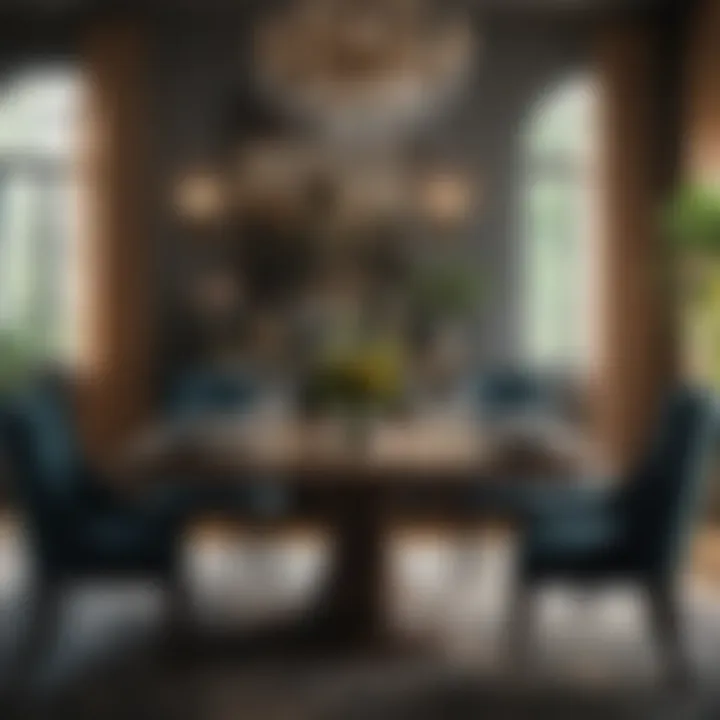 Stylish dining area adorned with unique accessories