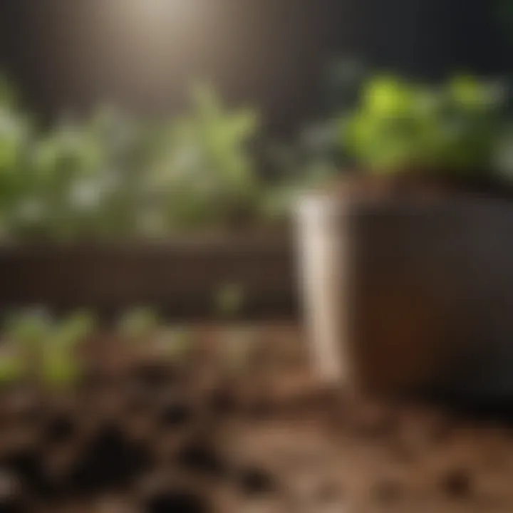 Different soil types in containers