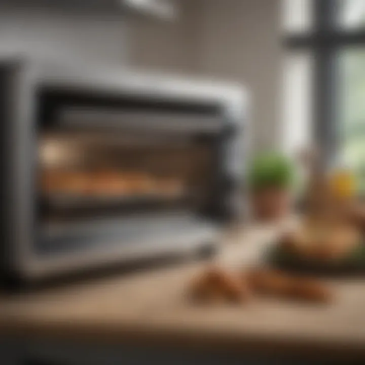 Variety of dishes prepared in a tall toaster oven