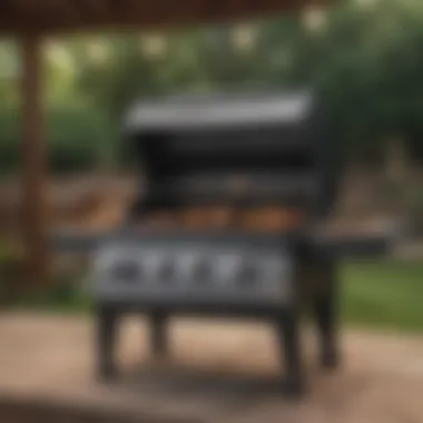 An innovative propane grill with multiple cooking zones.