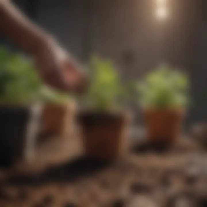 Illustration depicting the importance of drainage in potting soil for seedlings