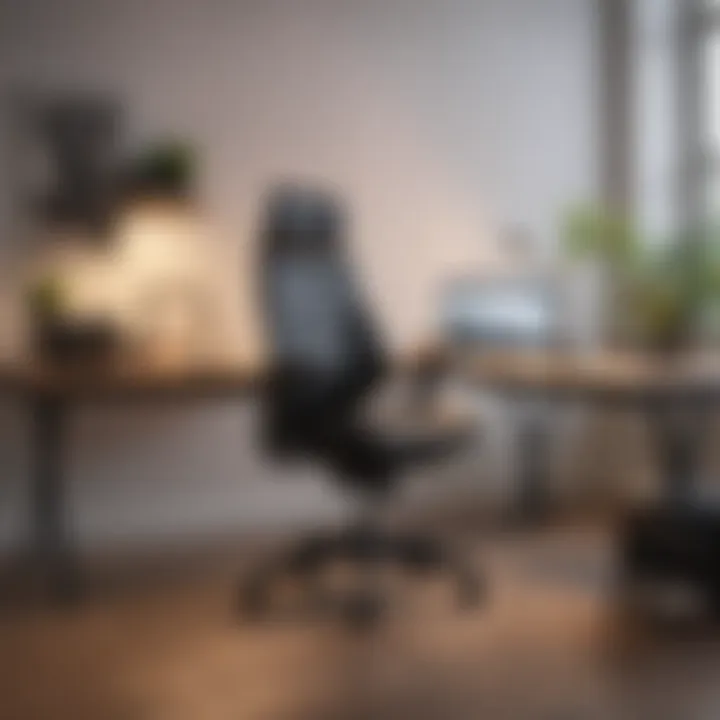 Ergonomic chair and desk highlighting proper posture