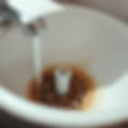 Clogged wash basin drain with debris