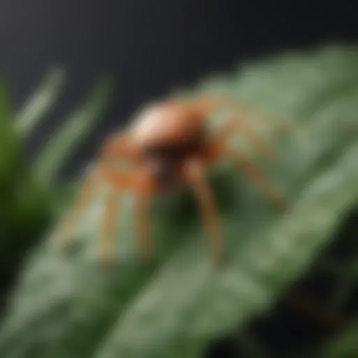 Close-up of a spider mite infestation on a houseplant leaf